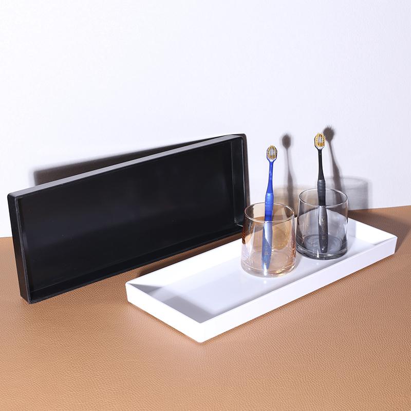 Поднос из меламинового белого фарфора Nordic, креативный, прямоугольный, для хранения чашек и тарелок, сервировочный поднос для десертов в отеле