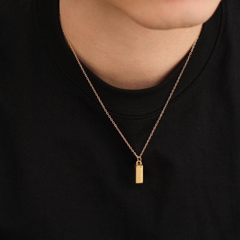 Fourpin Small Gold Necklace European Hip Hop Rap Trendy Ins Minimalist Style Easiest for Match Titanium Steel Clavicle Chain Men and Women