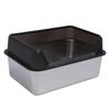 Stainless Steel Cat Litter Box Anti Splashing Top Entry Large High Sided Kitty Litter Pan with Scoop for NaBig Cat