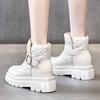 Модные зимние ботинки женские зимние 2024 женские увеличивающие рост водонепроницаемые нескользящие короткие ботинки на платформе плюс бархатные толстые теплые хлопковые туфли
