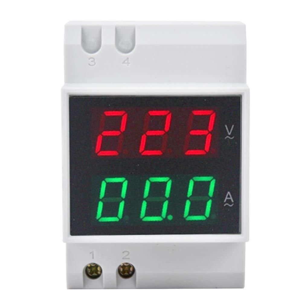 AC80-300V DIN Rail Power Meter AC0-99.9A Current Voltage Meter Power Distribution
