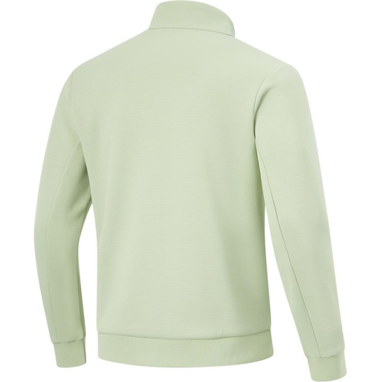 Li Ning Fitness Series Brand Logo Casual Comfortable Stand Collar Cardigan Sweatshirt Men Sweatshirt Bean-Paste-Green AWDU395-2