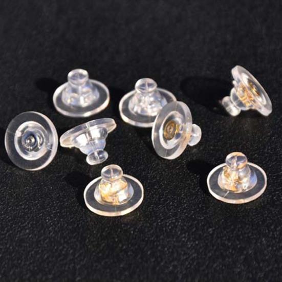 10Pcs Silicone Earring Backs Hypoallergenic Soft Clear Earring Backs Replacements Nickel Lead Free Double Safety Locking Earring Backs