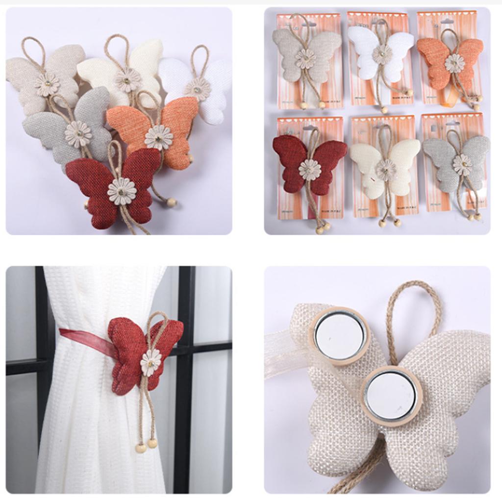 1 пара магнитных держателей для штор в виде бабочек и цветов с регулируемой длиной для домашнего декора, подхваты для штор, завязки