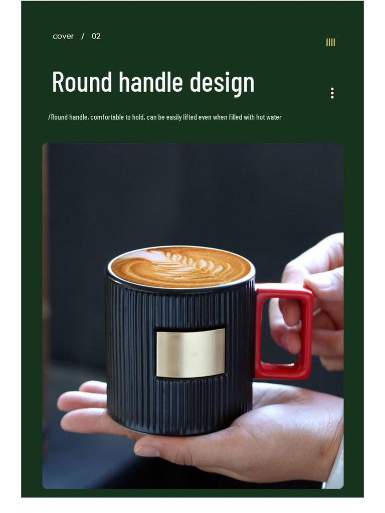 Starbucks-Inspired Vertical Stripe Coffee Mugs - American Style