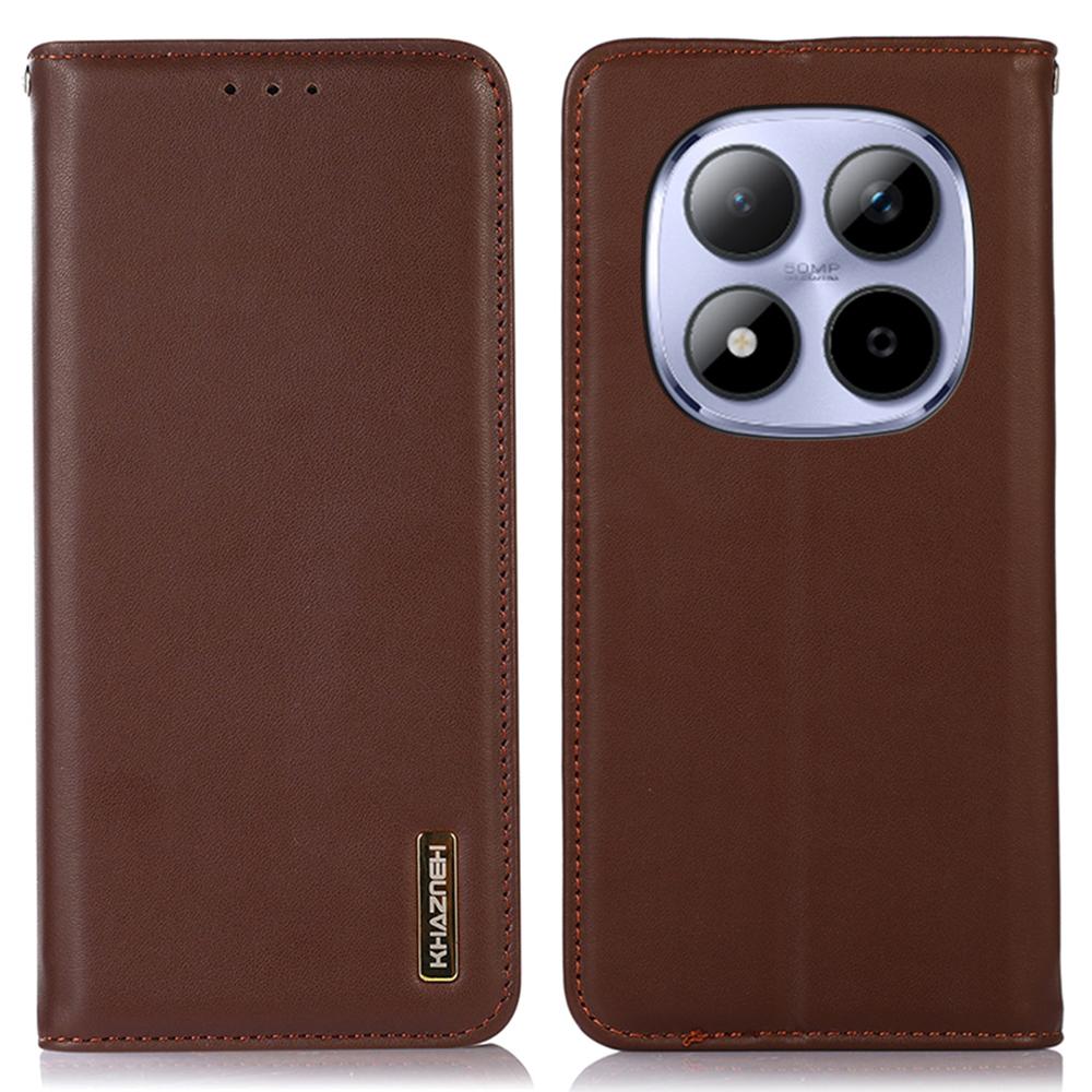 KHAZNEH Для Xiaomi Redmi Note 15 Pro 4G (Глобальный) Чехол-бумажник из натуральной коровьей кожи для телефона с текстурой Наппа