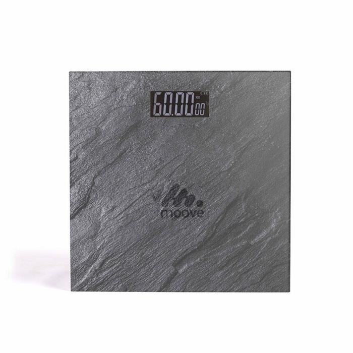 Pèse-personne électronique - LIVOO - DOM382PI - Impression pierre - Plateau en verre - Pesée jusqu’à 180 kg