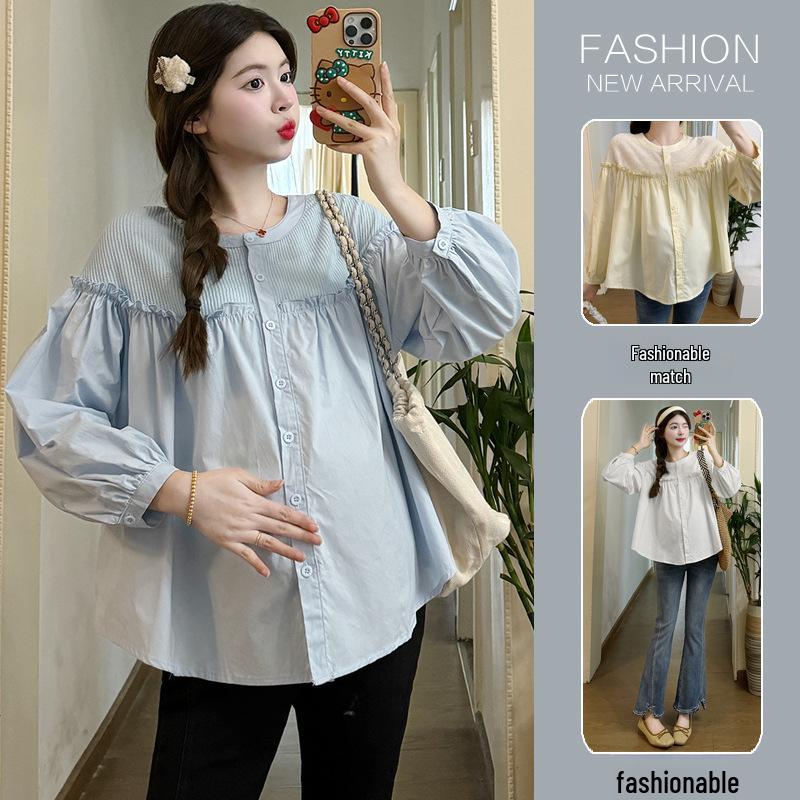 Korean-Style Maternity Babydoll Top: Fashionable, Versatile, Loose, and Slim Fit