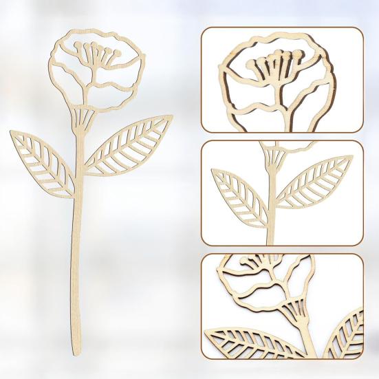 Деревянные декоративные фигурки полевых цветов для раскрашивания, таблички со стеблями, букет цветов в стиле бохо для дома, дня рождения, праздника, художественного оформления детской комнаты и спальни своими руками.