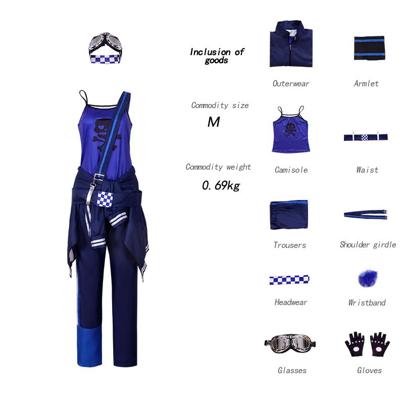 Аниме Игра Project Sekai Colorful Stage Косплей Vtuber Рен Лен Лолита Певец Синяя Униформа Хэллоуин Вечеринка Косплей Платье Парик