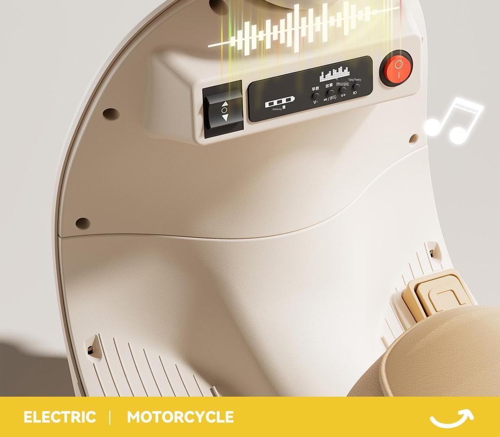 Детский электрический трехколесный мотоцикл с пультом дистанционного управления и световыми эффектами для мальчиков и девочек - Автомобиль Мулан