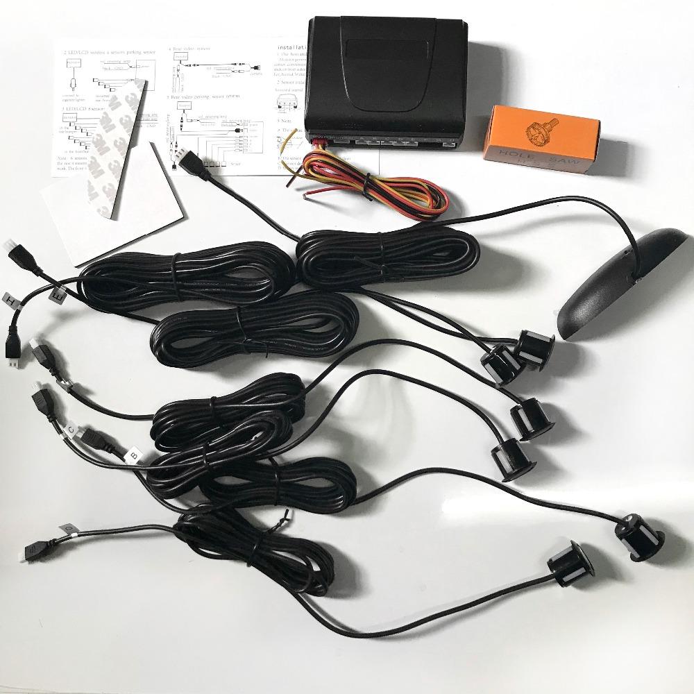 HOT Style 6 Sensors Parking Car SYSTEM Rear/Front Car LCD Monitor Display Parking Sensor Reverse Backup Radar Kit CITYCARAUTO