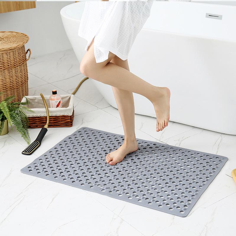Pvc Bathroom Anti-slip Mat Pad Odorless Shower Long Bath Tub Floor Toilet Water Trap Rug Bathtub Mat with Suction Cups and Drainage Holes Soft On Feet