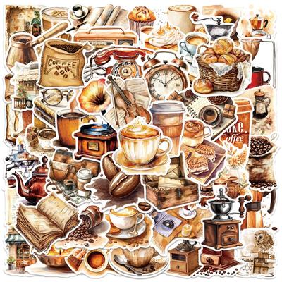 50 шт. Ретро Кафе Кофе Наклейки Граффити для DIY Скрапбукинга Телефон Ноутбук Гитара Чемодан Скейтборд Мотоцикл Бутылка Декали