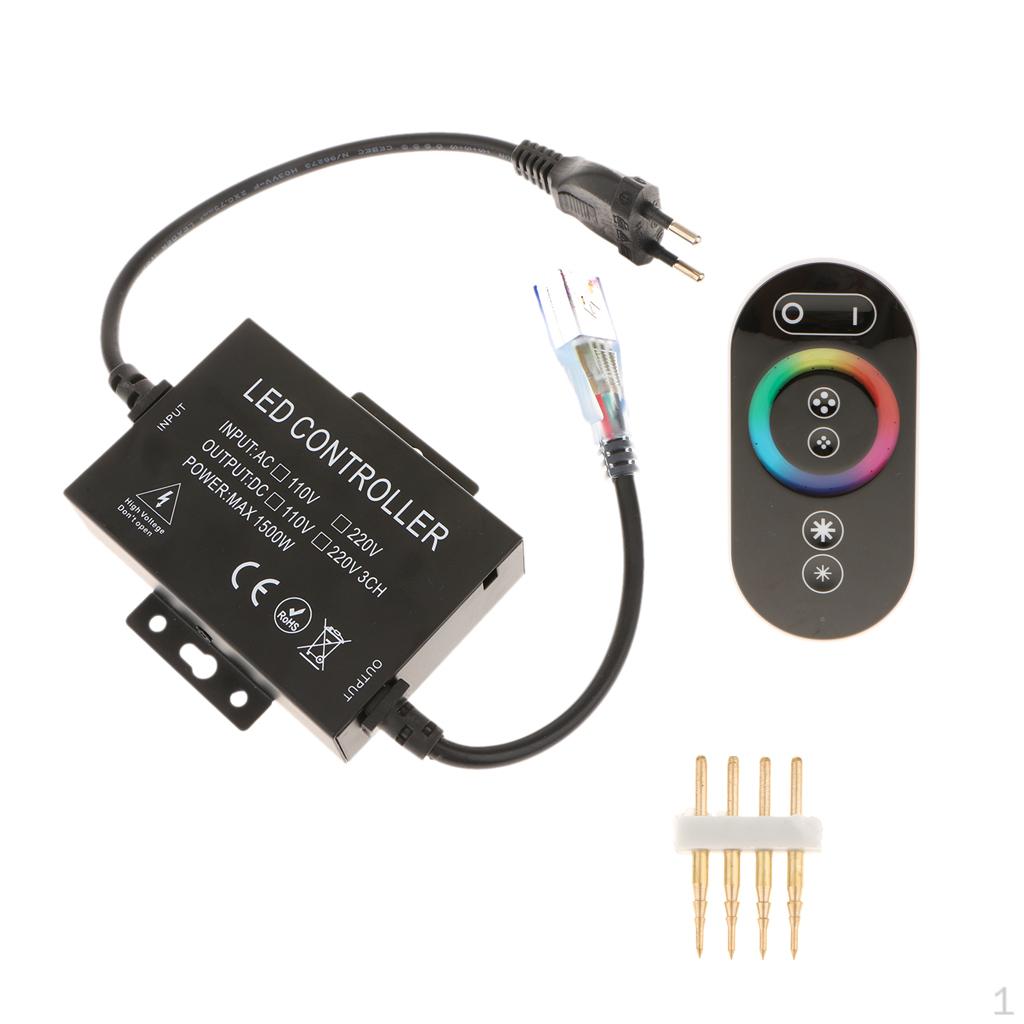 Светодиодная лента RGB с пультом дистанционного управления, диммером и сенсорным экраном, с вилкой EU 220В