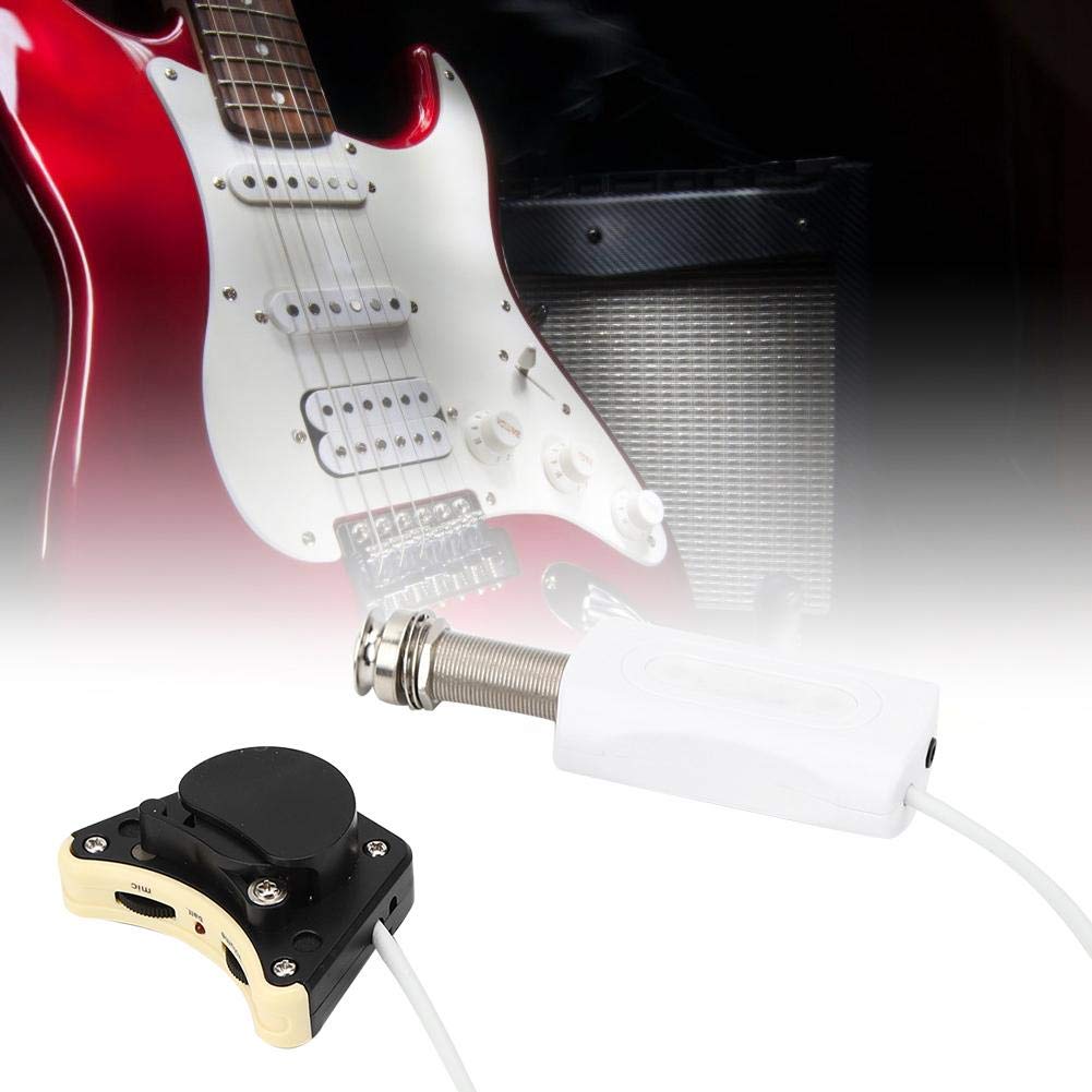 Hidden Ukulele Pickup for 2 Knobs for Main and Mic Volume Musical Instrument Accessory 4-String Ukuleles, Adjustment,