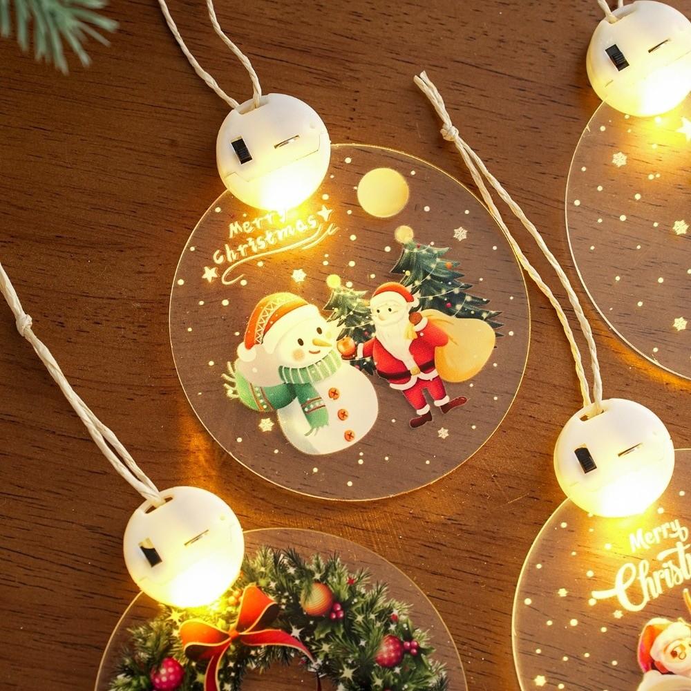 Acrylic Illuminated Christmas Ornaments Battery Powered Festive Decorations Christmas Decoration