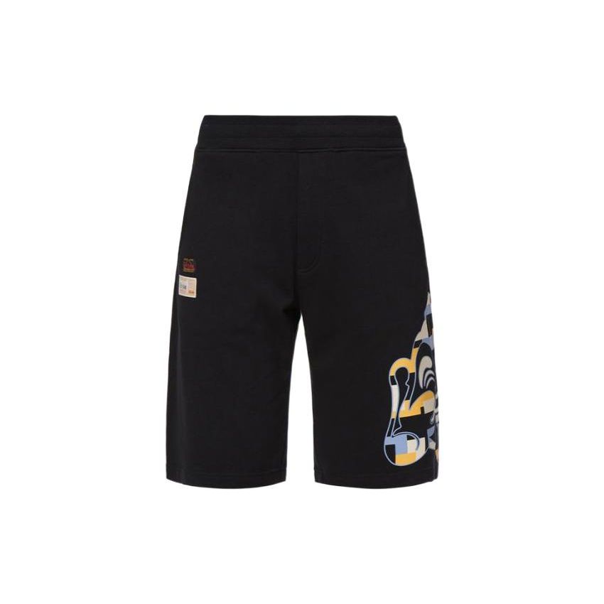 Evisu Ss22 Хлопковые шорты с принтом головы Будды Мужские шорты Черные 2ESHTM2ST331XXCT