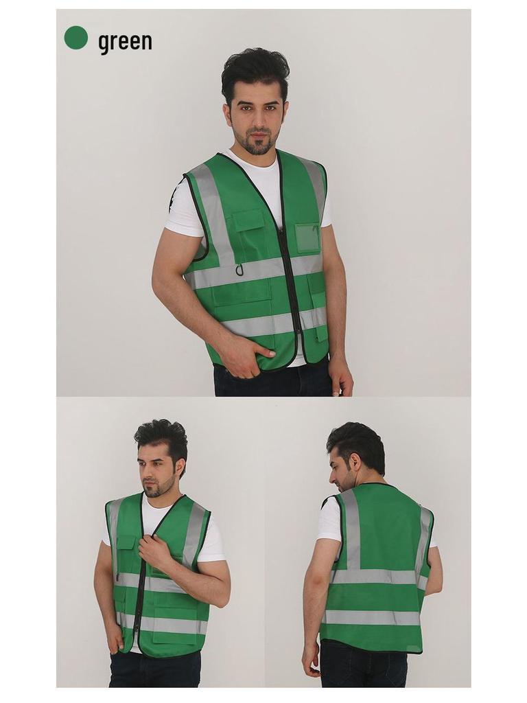 Breathable Reflective Safety Vest for Construction Workers - Custom Logo Available