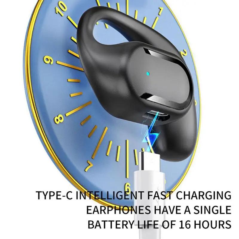 TWS Беспроводные наушники Bluetooth 5.3 с зажимом для ушей Hi-Fi стереогарнитура Спортивные наушники Водонепроницаемые бизнес-наушники с одним крючком для Xiaomi Huawei