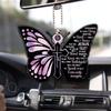 Car Mirror Hanging Accessories, Rearview Mirror Butterfly Ornaments Christian Car Accessories, Car Rosary, Cross, Driver Easter Religious Gifts, Auto