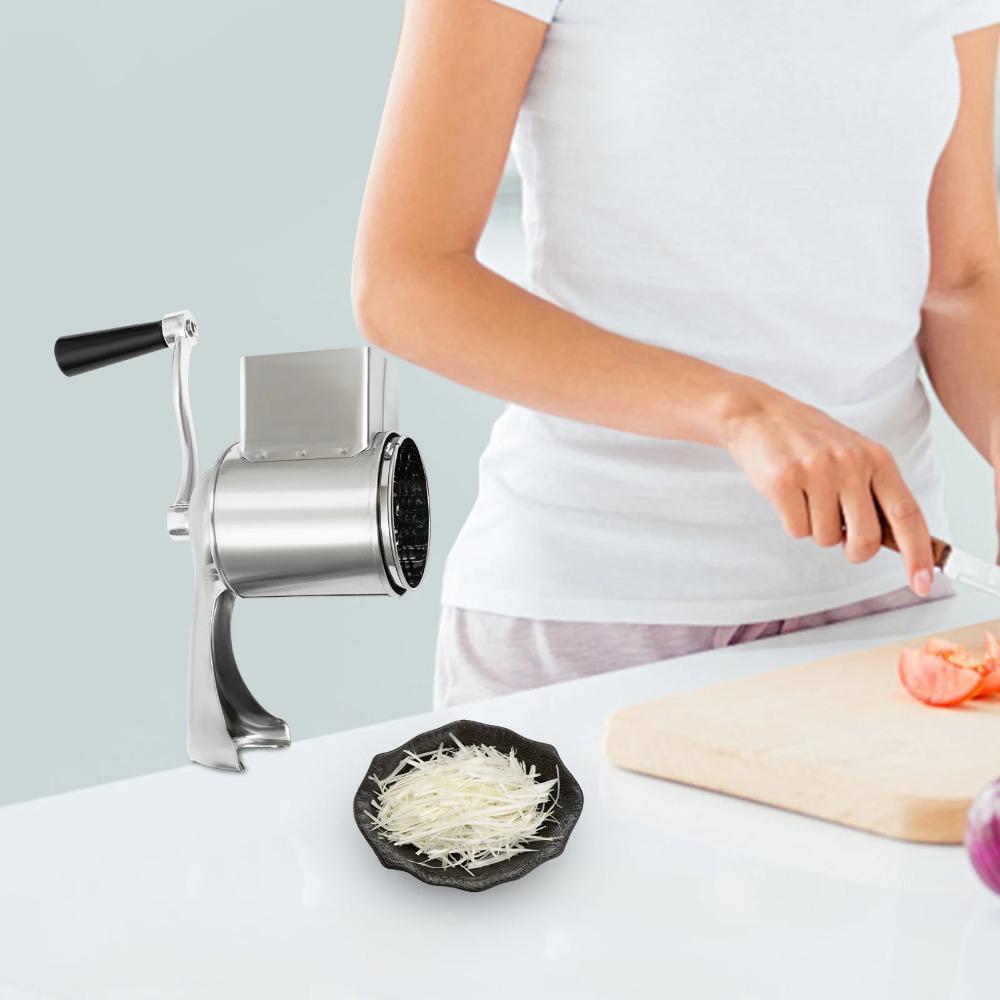with 5 Blades Rotary Hand Crank Nut Grinder Manual Cheese Shredder Cheese Grater Prepare Meal