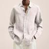 Designer Spring Summer Men's Casual Cotton Linen Solid Color Long Sleeve Shirts Loose Shirts