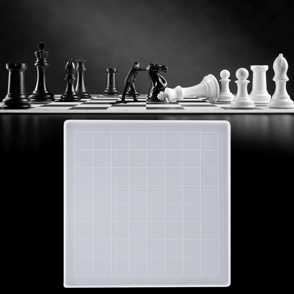 Силиконовая форма для шахматной доски DIY Эпоксидная заливка Шахматная форма для DIY поделок Кристальная эпоксидная форма для шахматной доски Дропшиппинг Оптом