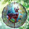 3D Metal Sika Deer Wind Spinner Hanging Ornament for Home Decor Autumn Forest Scene Gift No Electricity Needed Featherless Design