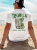 New Summer Tequila Cheaper Than Therapy Meme Graphic Cotton T-shirt For Men Short Sleeve Outdoor Streetwear Casual Unisex Tops