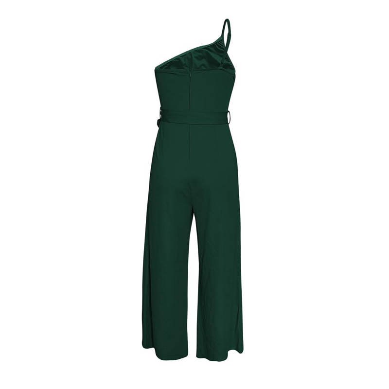 Off Shoulder Strap Jumpsuit Women's Spring Summer Temperament Commuting Solid Color Straight Pants