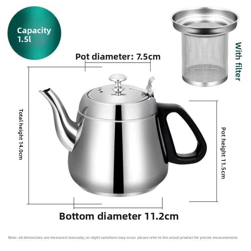 Thickened Stainless Steel Tea Pot With Filter For Family And Office Brewing