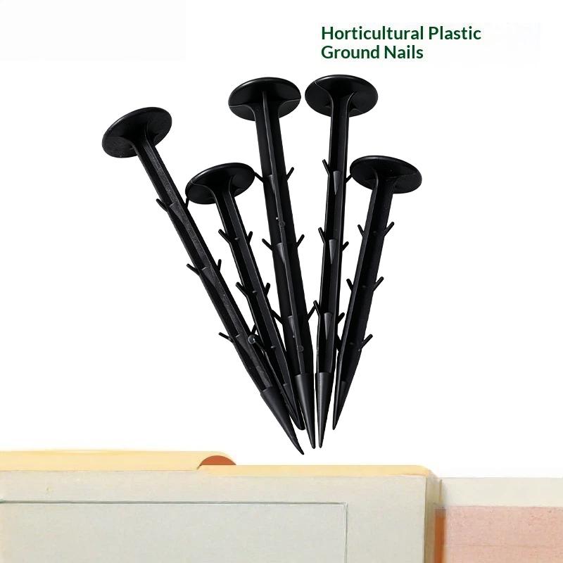 100Pcs Spiked Plastic Weed Barrier Fixing Stakes Garden Ground Landscape Nails for Outdoor Patio Landscaping Lawn Edging