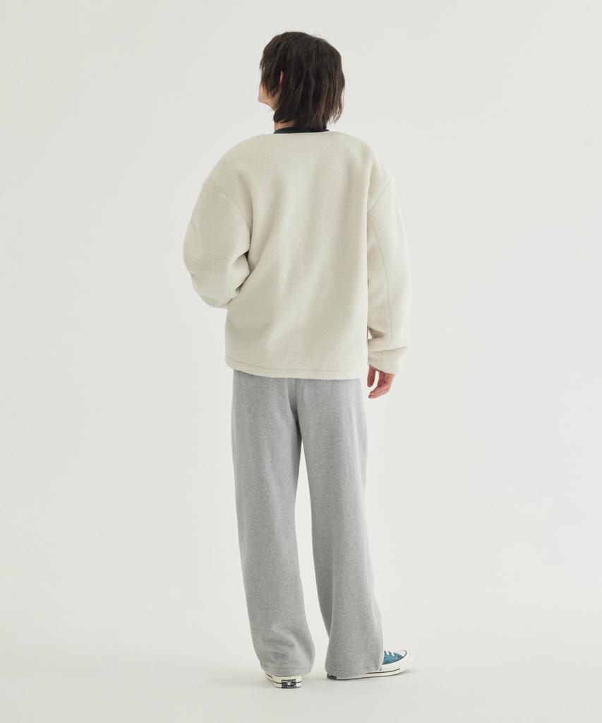 Covernat Collarless Sherpa Jacket Oatmeal