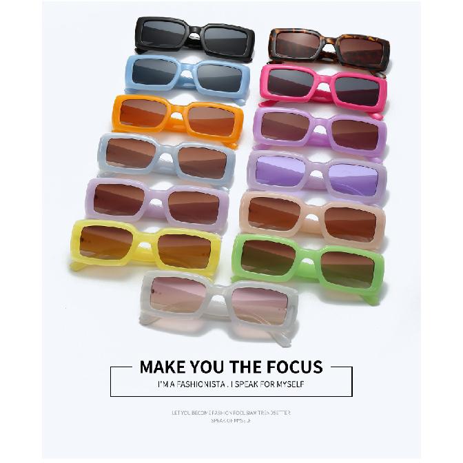 Candy-colored sunglasses, popular among Instagram influencers, modern sunglasses with a square frame