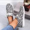Large Size Summer Flat Bottom Fly-woven Casual Shoes Round Head Large Size Leopard Print Single Shoes One Pedal Lazy Shoes