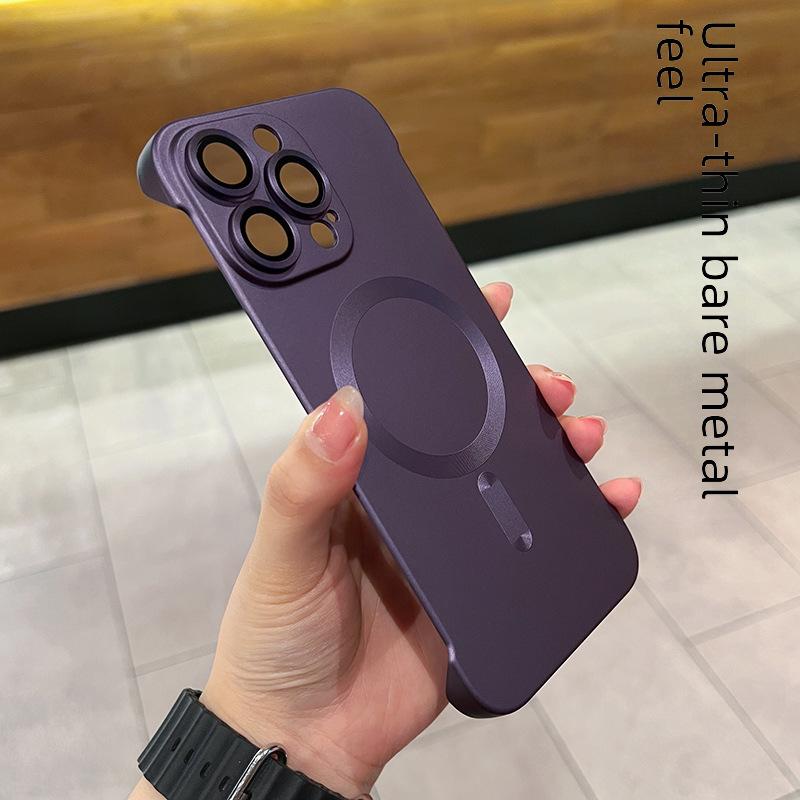 "Magnetic Frameless Case for iPhone 14 Pro/15 Plus with Heat Dissipation"