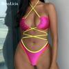 Sexy Wrap Around Halter Brazilian Bikini Female Swimsuit Women Swimwear Two-pieces Bikini Set Bather Bathing Suit Swim