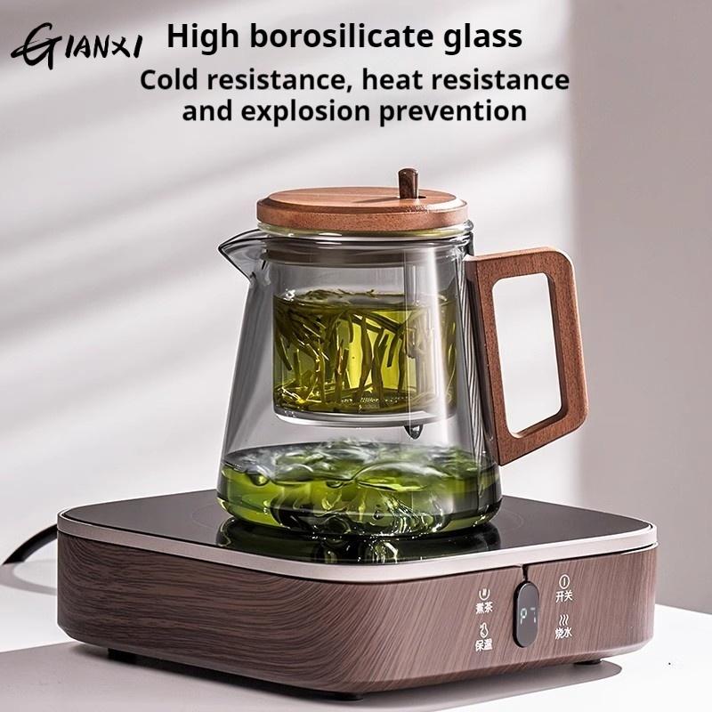 700 мл One-Key Tea Separation Guanshan Glass Tea Cup Большая емкость Орех Анти-Handle Чайный набор Kung Fu