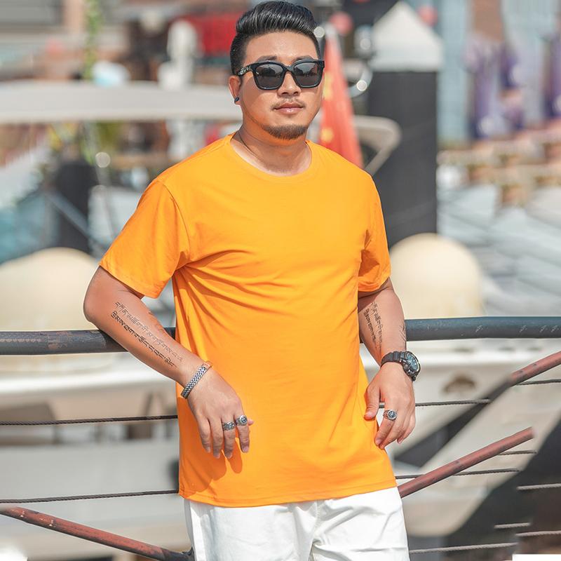 Мужская свободная футболка большого размера M-7XL 8XL Мужская однотонная футболка с круглым вырезом и короткими рукавами