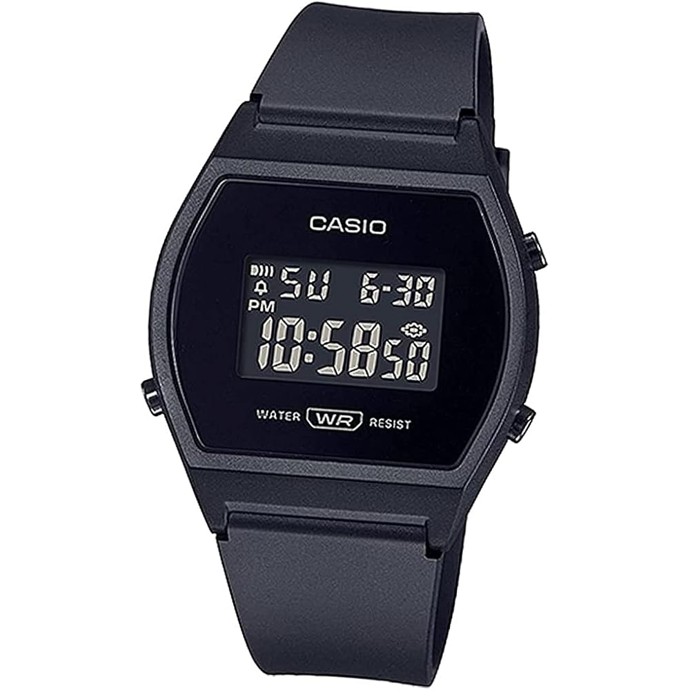 Casio Standard Digital Watch LW204 Waterproof Lightweight Simple Design for Women and Kids All Black