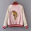 Tiger Embroidered Women Bomber Baseball Jacket Japan Harajuku Female Coat Girls Clothing Two Sides Wear