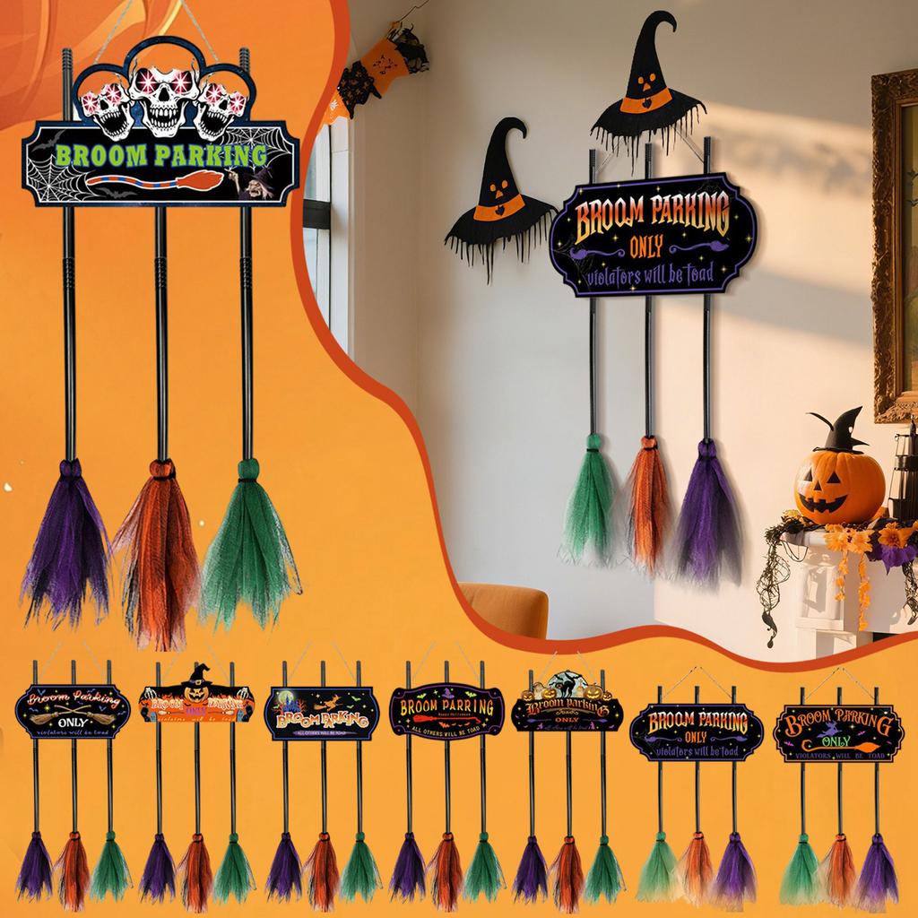 Хэллоуин Ведьма Парковочное место Парковочный знак Подвеска Деревянная Подвеска Праздничное Украшение.