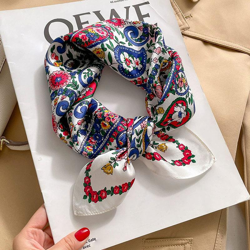 New 100% Natural Real Silk Scarf Women Bandana Square Scarves Wrap Kerchief Mulberry Fashion Luxury High Quality Hijab For Lady