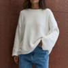 2026 autumn and winter new imitation mink loose crew neck sweater women's lazy style soft knitted jumper hot sale