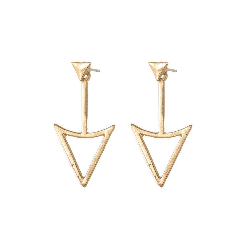 Геометрические двухслойные серьги с бриллиантами в форме треугольника для женщин