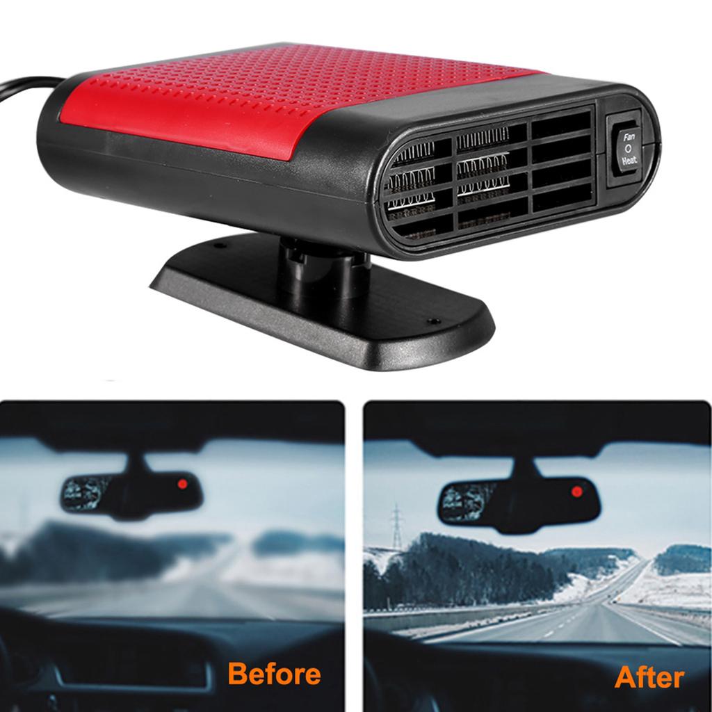 Car 12V Portable Electric Window Heater Heating Dryer Fan Defroster Demister (Red)