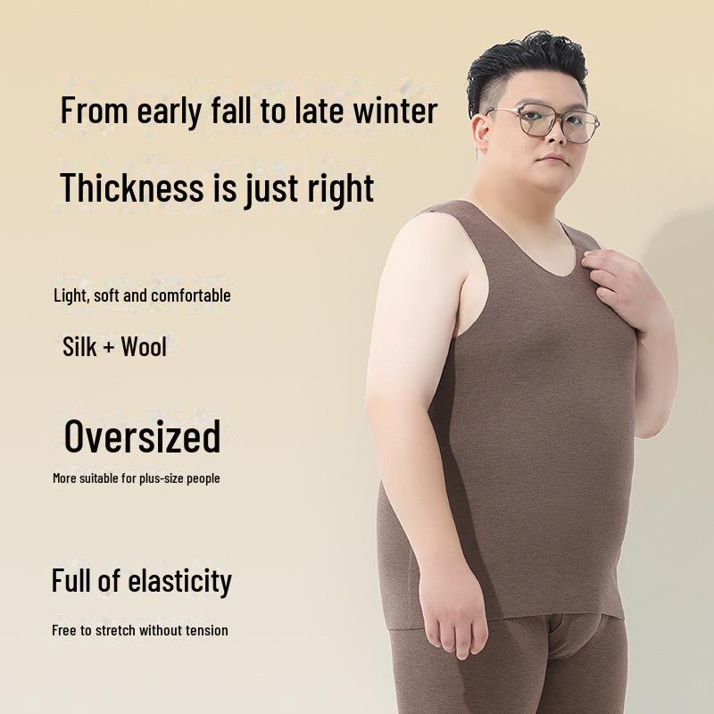 Большой размер осень/зима бесшовный бархатный мужской теплый жилет – утолщенная футболка без рукавов