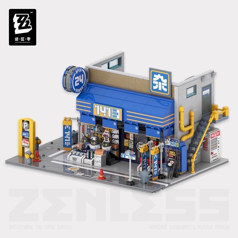 Игра Zenless Zone Zero Официальная Аниме-Игра Периферия Улица Шести Точек Серия Сцена Головоломка Строительные Блоки Первый DIY Орнамент
