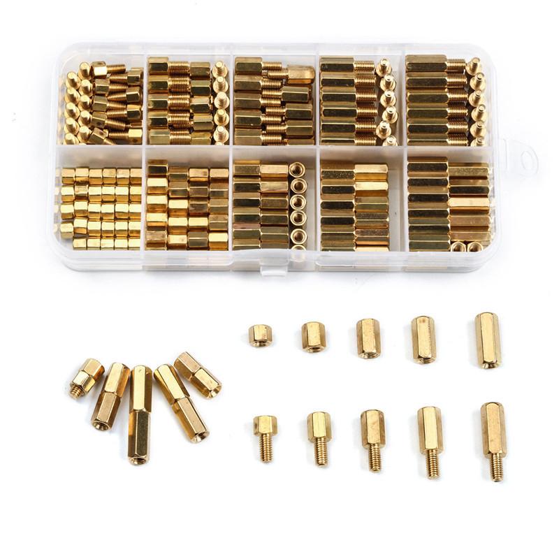 300Pcs M2/M3 Hex Head Copper Pillar Brass Standoff Spacer Screws Threaded Pillar Male/Female PCB Circuit Board Stand Off Kit